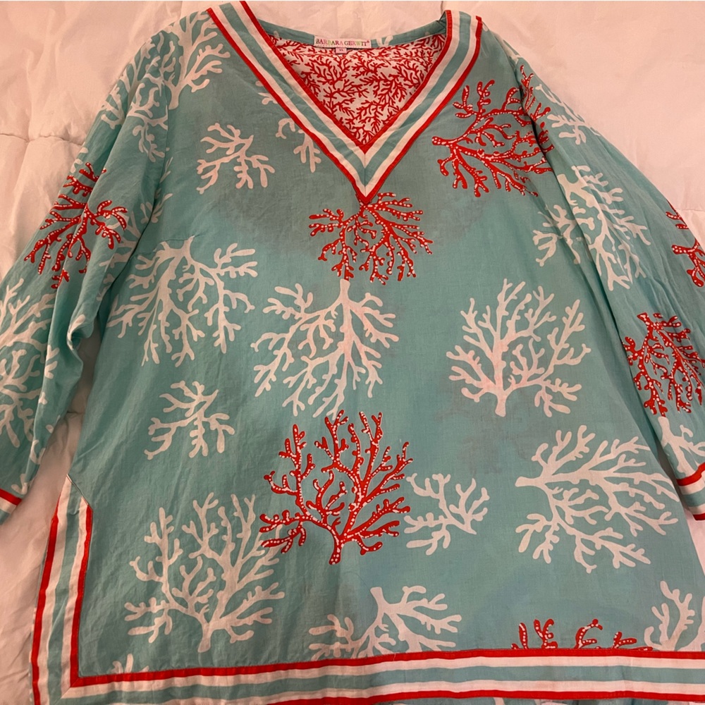 3/4 length resort wear tunic style top